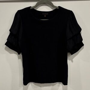 Black Ruffled Sleeve Blouse